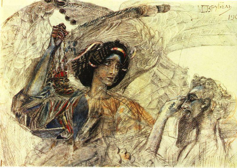Mikhail Vrubel Six winged Seraph oil painting image